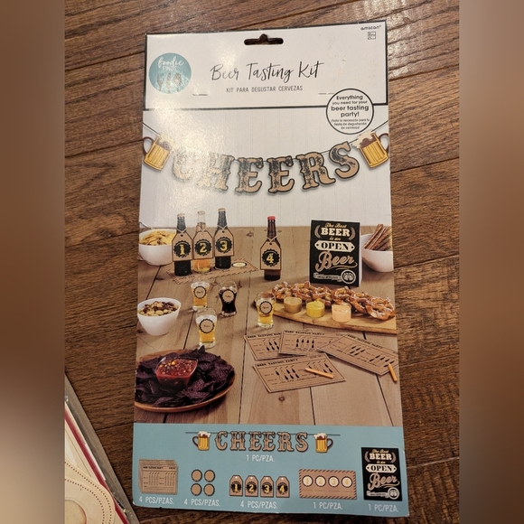 Amscan "CHEERS" Beer Tasting Kit Party Decorating & Voting for 4 People NWT - Picture 1 of 9